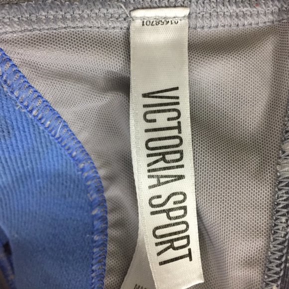 VICTORIAS SECRET SPORT The Player Standing Wolf Print Gray Blue Sports Bra - Picture 4 of 13